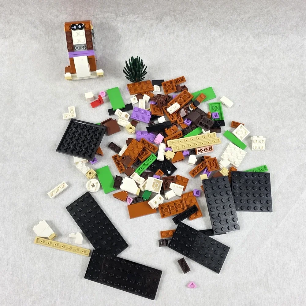 LEGO Pieces Lot - Brown, White and Black Colors + Accessories